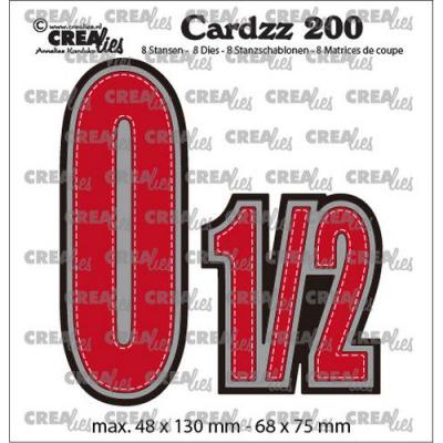 Crealies Cardzz No CLCZ200 Dies - Zahlen 0 und 1/2